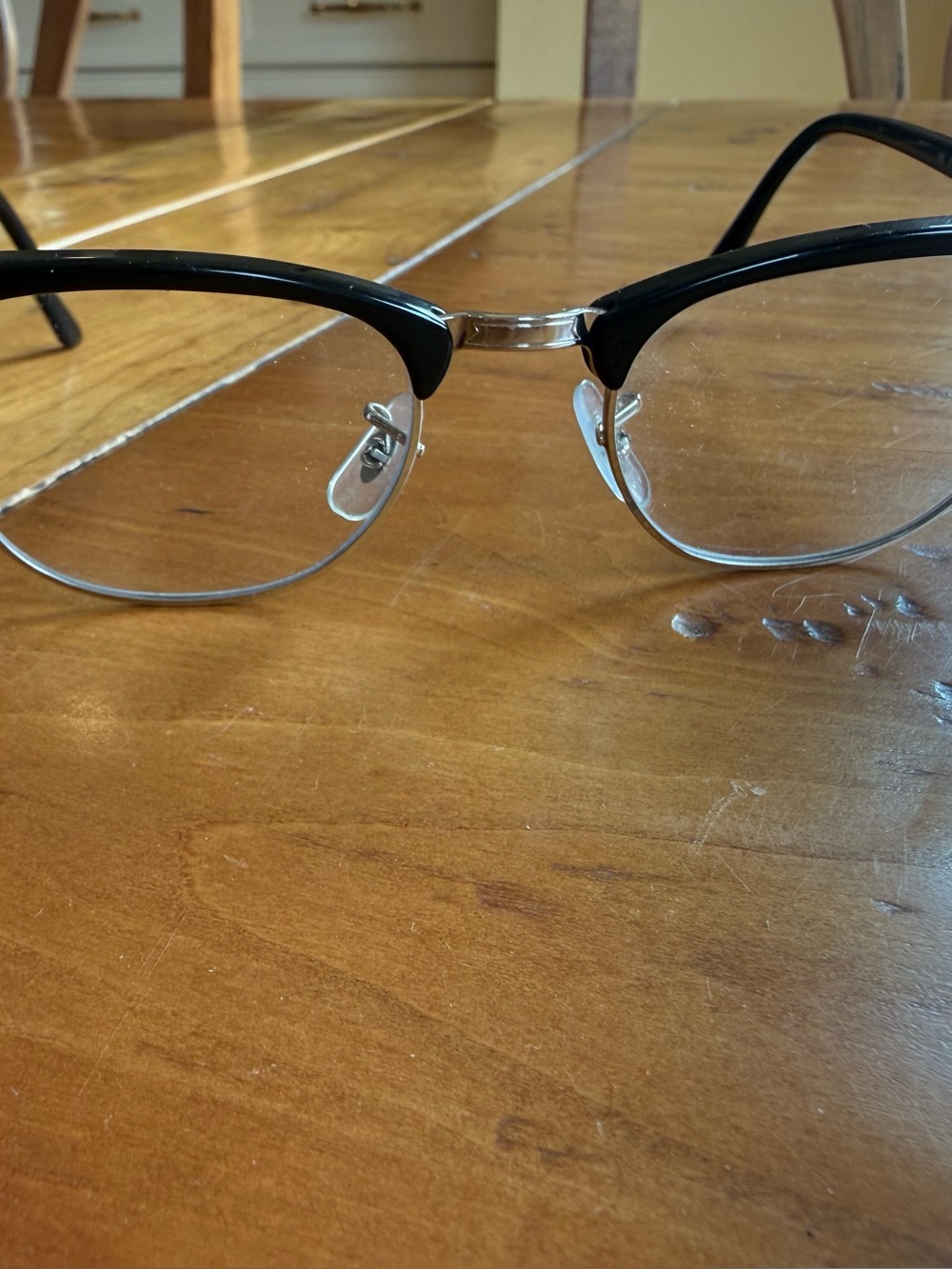 Ray-Ban Men's Semi-Rimless Glasses in Black and Silver for frame only prescript